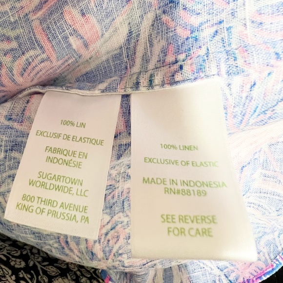 Lilly Pulitzer Keating Boca Blue Its A Sailabration Linen Blouse Shirt Top 4 - Picture 3 of 4